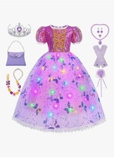 Vestito Carnevale Rapunzel Bimba Con Luci