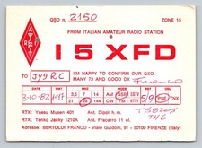 Radioamatore QSL I5XFD Italia 1982 SSB Contatto Yaesu Musen RTX