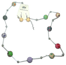 parure COLLANA sfere colorate