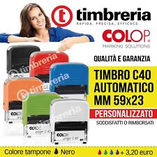 TIMBRO PERSONALIZZATO AUTOMATICO AUTOINCHIOSTRANTE COLOP C40 59x23 LOGO TIMBRI