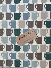 NUOVA Prestigiosa TAZZA DA TEA Blu Tessuto 100% Cotone Tenda/Cieco/Cuscino/Artigianato