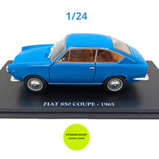Modellino Edicola Fiat 850 Coupè 1965 scala 1:24 Blu Collezione statico usato
