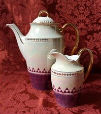 Antica Caffettiera E Lattiera Ginori In Porcellana Primi del Novecento