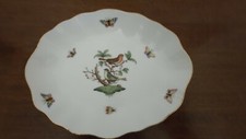 HEREND PORCELLANA ROTHSCHILD BIRD RO PIATTO OVALE DA PORTATA VERDURE CIOTOLA 381 COME NUOVO!