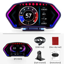 OBD2 + GPS HUD Head Up Display Gauge Auto Digitale Tachimetro Acqua Olio Temp Allarme 
