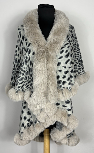 Poncho pelliccia sintetica - pelliccia,