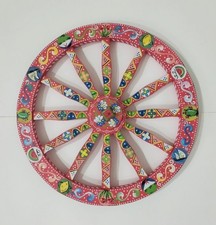 Ruota Carretto Siciliano in legno.Interamente scolpita e dipinta a...