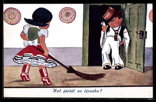 Donna affronta uomo - la, l'uomo