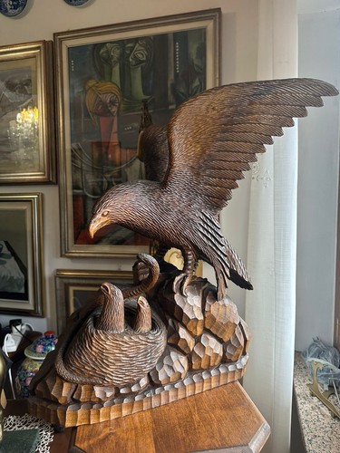 Scultura legno aquila - scultura,