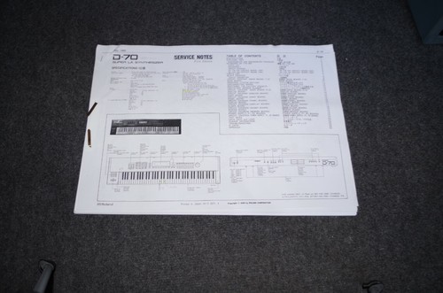Roland service notes su - 70,