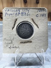 Moneta Argento 10 Soldi 1868 Stato Pontificio ⭐️Variazione Planchetta C.187