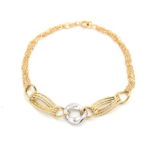 Bracciale oro giallo bianco - bracciale,
