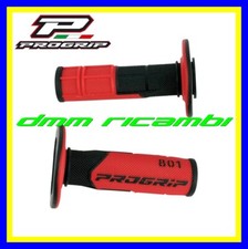 Manopole Cross PROGRIP 801 Moto Scooter Mini Pit-Bike Enduro Motard Nero/Rosso