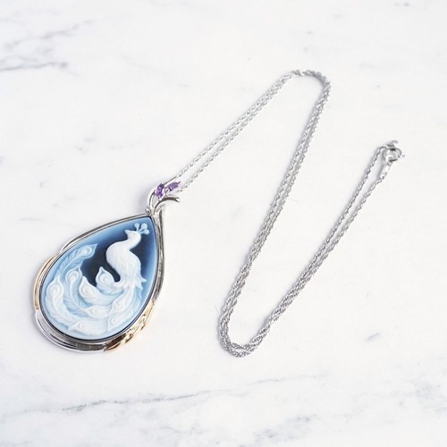 Collana cammeo pavone iei - collana,