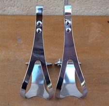 REG SPECIAL PUNTAPIEDI PEDALI NUOVI BICI EPOCA VINTAGE NOS STEEL ROAD TOE CLIPS