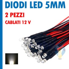 2 LED BIANCHI BIANCO CALDO 5mm