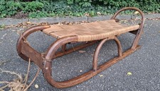 Mega rara antica vecchia slitta in legno da slittino decorazione legno curvato