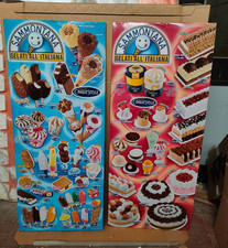 Targa Tabella Cartello GELATI SAMMONTANA  set di 2 pezzi in lamiera