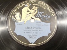 78 giri-12" ENRICO CARUSO "AIDA "OPERA DISC COMPANY 76108   EX