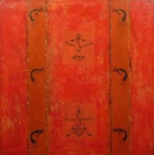 Street art - quadro indiano acrilico su tela firmato Pezzo unico 100x100 cm