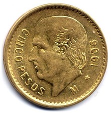 Mexico : 5 pesos 1906 M -