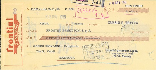 Cambiale tratta int frontini - cambiale,