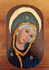 ICONA OVALE MADONNA DIPINTA A