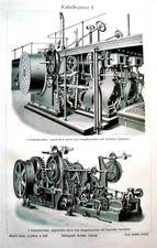 1902 Antica Litografic:MACCHINE POSA CAVI E SISTEMI ANCORAGGIO.VARIE TIPO.MEYERS