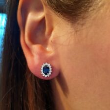 ORECCHINI ENGAGEMENT IN ORO BIANCO 18 KT. TIT. 750 CON ZAFFIRI E BRILLANTI.