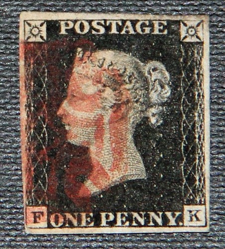 1840 penny nero 4 - qv, 1d