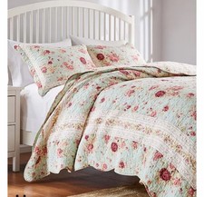 Set trapunta gessato floreale