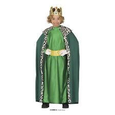 COSTUME MELCHIORRE CARNEVALE BAMBINO VESTITO PRESEPE RE MAGIO VERDE GUIRMA