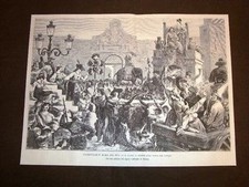 Carnevale di Roma 1874 Carro di Cerere Porta del Popolo