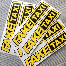 6pc fake taxi sticker vinyl - taxi,