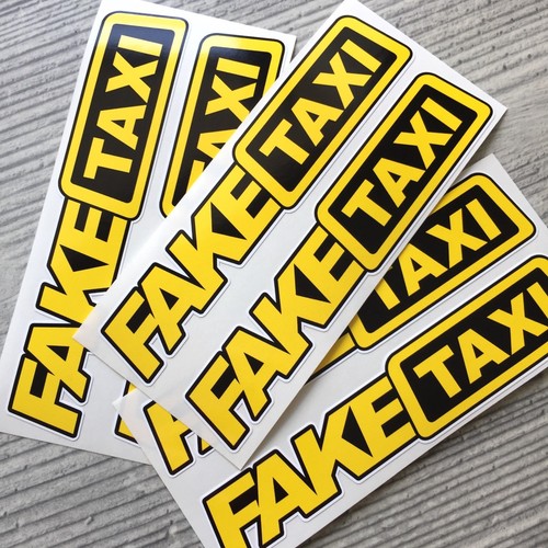 6pc fake taxi sticker - fake, vinyl