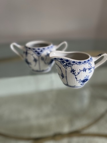 Set creme porcellana - creme, blu