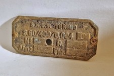 Ferrovia FS FNM targhetta in ottone applicata a scambio ferroviario anni 50