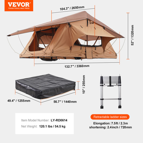 Vevor tenda tetto rigida - vevor, da