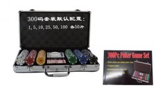 x Set Poker 300 Fiches Chips 2 Mazzi Carte Gettone Deal Kit Texas Holdem cir