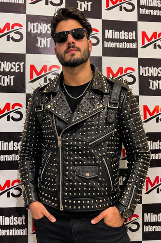 Giacca biker uomo fatta - , mano