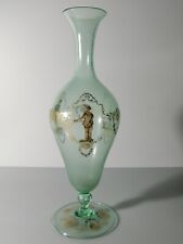 Antico vaso decorato in vetro Salviati Murano Venezia carnevale inizio novecento