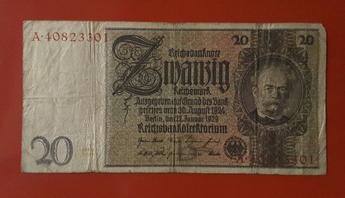 Banconota reichsmark 1929 - banconota, 20