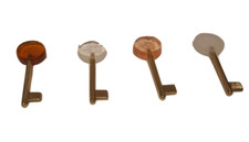 CHIAVE IN OTTONE CON TESTA IN VETRO DI MURANO PER PORTE INTERNE TRIADE