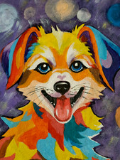 Un cane luminoso e allegro. Un