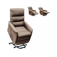 Poltrona Taiti Elettrica Tessuto Alzapersona con Ruote Marrone QUASI NUOVA