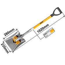 Pala quadra Manico in Fibra INGCO Giardinaggio Agricoltura x Spalare Regolabile