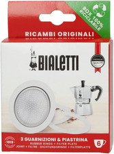 Ricambi, Include 3 Guarnizioni e 1 Piastra, Compatibile con Moka Express, Fiam