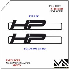 KIT 2 ADESIVI Stickers DECAL MOTO BMW SCRITTE HP MOTORRAD SPORT COLORE NERO