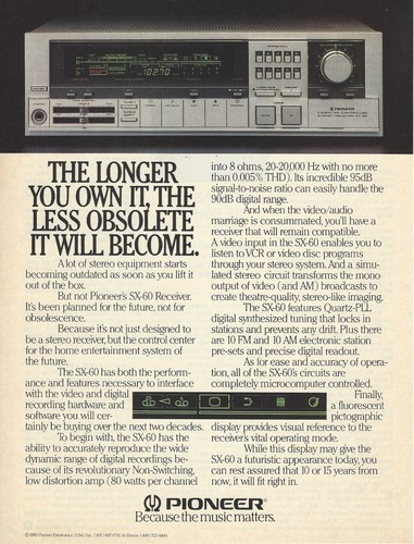 Pioneer 1983 ricevitore - sx-60,