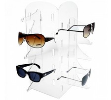 E-325 EPO Porta occhiali in plexiglass trasparente a 10 postazioni verticali